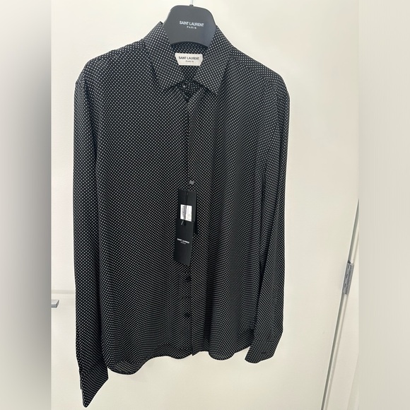 Saint Laurent - Shirt In Dotted Crepe De Chine